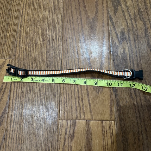 Handmade Halloween Orange Black Holiday Dog Collar 8.5 inch-13 inch Size M - Picture 3 of 4